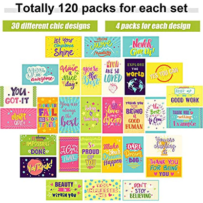 Outus 120 Pcs Motivational Encouragement Inspirational Card Boho Rainbow - style: Fresh Style