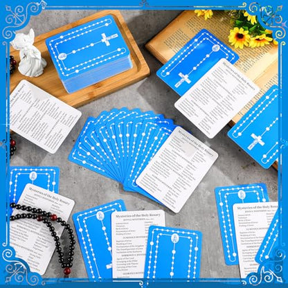 Motiskyy 100 Pcs Rosary Prayer Cards How to Pray Catholic Bulk 4.53"x 3.15"