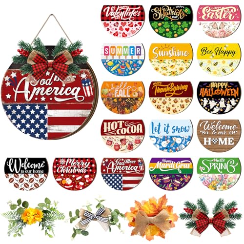Vicenpal 22 Pcs Interchangeable Welcome Seasonal Sign, Black, Stylish - color: Black, style: Stylish