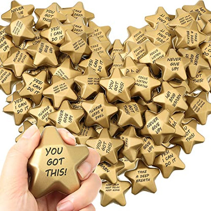 DEEKIN 72 Pcs Star Foam Relief Toys for Teens, Adults, Motivational Style - style: Motivational Style