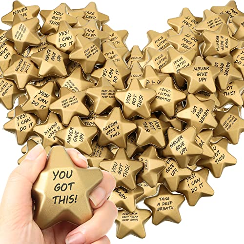 DEEKIN 72 Pcs Star Foam Relief Toys for Teens, Adults, Motivational Style - style: Motivational Style