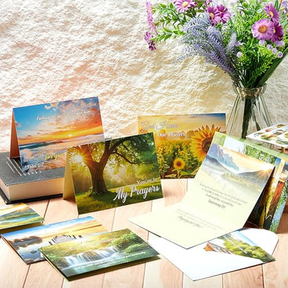 Motiskyy 24 Pack Praying for You Cards with Envelopes Christian Greeting Cards with Scripture Encouragement Religious Praying for You Christian Encouragement Gifts with Bible Verse for Women Men