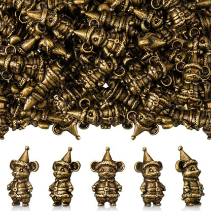 Civaner 50 Mini Christmas Mouse Figurines, Tiny Brass Christmas Decor - style: Christmas Mouse