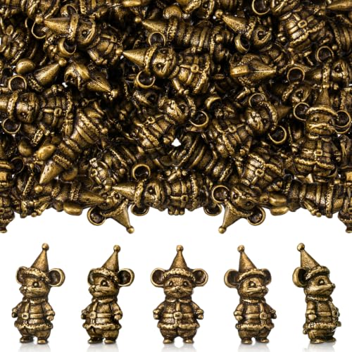 Civaner 50 Mini Christmas Opossum Figurines, Tiny Brass Christmas Decor - style: Christmas Mouse