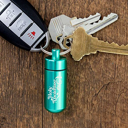Logos Trading Post Anointing Oil Bottle with Turquoise Keychain Container - color: Turquoise
