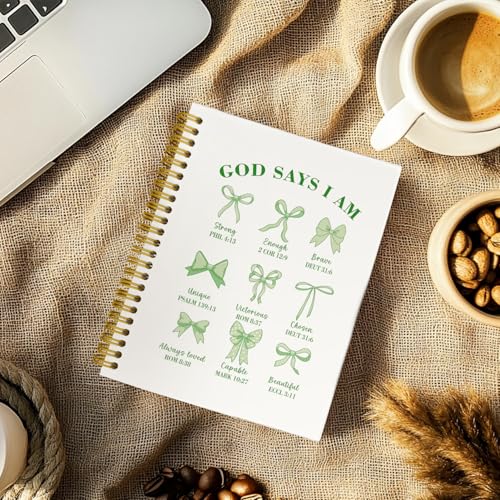 Christian Sage Green Bible Notebook, Green Spiral Notebook for Women - color: Green