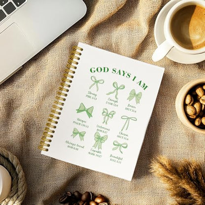 Christian Sage Green Bible Notebook, Green Spiral Notebook for Women - color: Green
