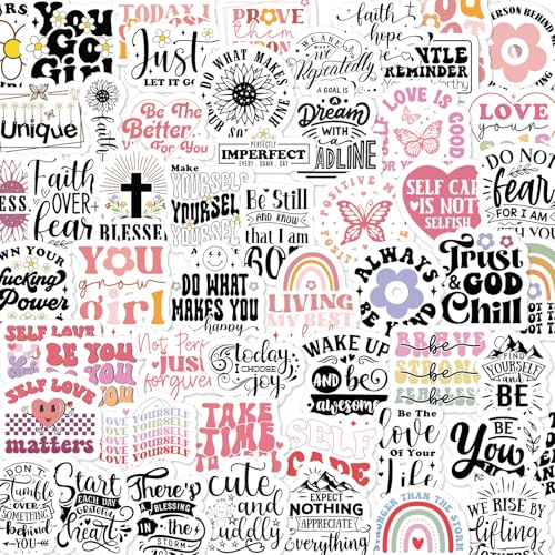 Boho Motivational Stickers for Adults - 100 Pcs Bible Verse Water Bottle Stickers, Religious Inspirational Waterproof Scrapbook Decals, Vinyl Sticker for Laptop Phone Journaling Skateboard - style: Bohemian