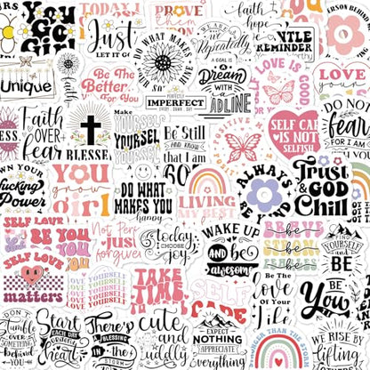 Boho Motivational Stickers for Adults - 100 Pcs Bible Verse Water Bottle Stickers, Religious Inspirational Waterproof Scrapbook Decals, Vinyl Sticker for Laptop Phone Journaling Skateboard - style: Bohemian