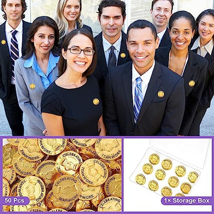 Ceenna 50 Pcs Employee of the Month Star Lapel Pins, Teamwork - style: Teamwork