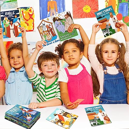 Haooryx Christian Bible Story DIY Coloring Book Mini Booklet Craft for Kids
