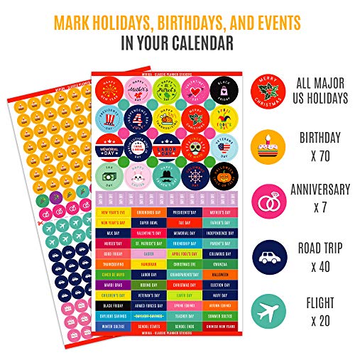 Mirida Planner Stickers, 1867 Daily Icons for Journal & Calendar
