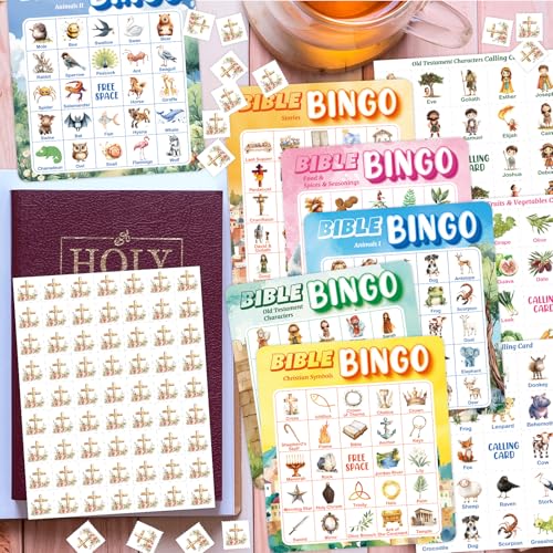Fancy Land Bible Bingo Game for Kids Vacation Bible School Religious Bingo