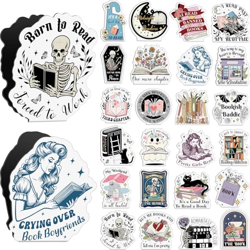 Nezyo 24 Pcs Magnetic Bookmarks Foldable Page Markers Students,Dark Book - style: Dark Book