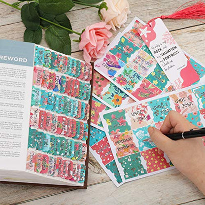 Teal Bible Tabs with Large Print for Women and Girl, 90 Bible Index tabs in Total, 66 tabs for Old and new Testament, Additional 24 Blank tabs (Teal) - color: Teal