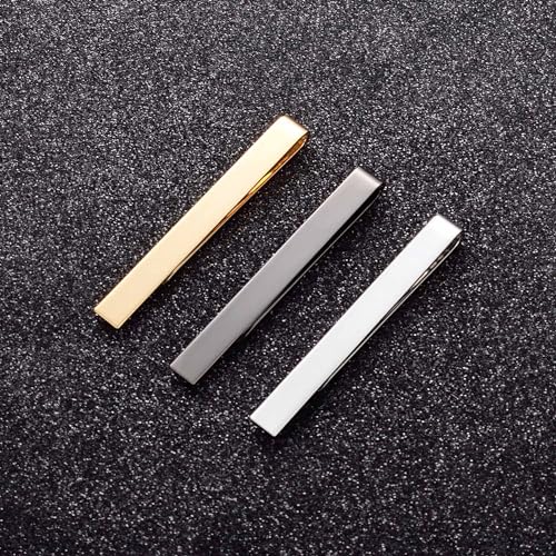3Pcs Skinny Tie Clip Set Fancy Tie Clips For Men Unique - color: Slim 3 Colors Set