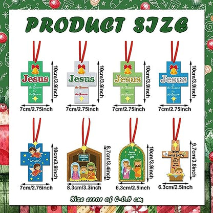 Oudain 32 Sets Nativity Craft Kits, DIY Christmas Ornaments