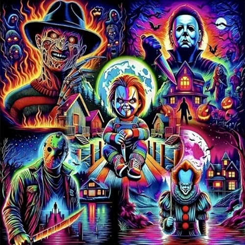 Horror Diamond Art Kits for Adults, Diamond Painting Kits for Beginner - color: JOJO-DP83