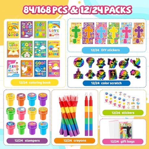 BenLouis Christian Party Favors Prizes Bulk for Kids（12set Verses） - style: Bible Verses