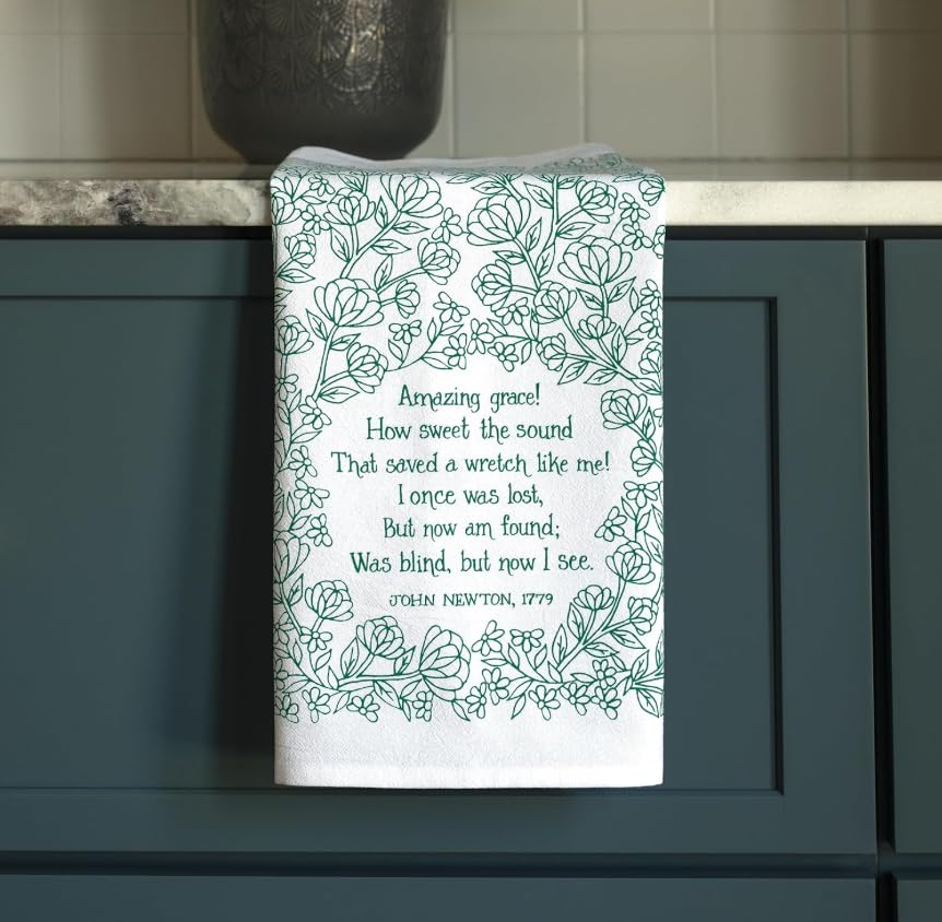 Little Things Studio Tea Towels - Amazing Grace - Pine Green, 20 x 24 Inch - color: Amazing Grace - Pine Green