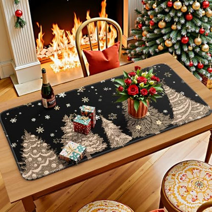 iCasso Black Desk Mat,Christmas Mouse Pad,Cute Desk Pad Mat - color: 1-black
