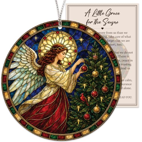 Angel Christmas Ornament - Christmas Tree Angel Ornament - Christian Christmas Ornaments - Religious Holiday Decor - Angel Gift - Xmas Keepsake for Family - color: Agl