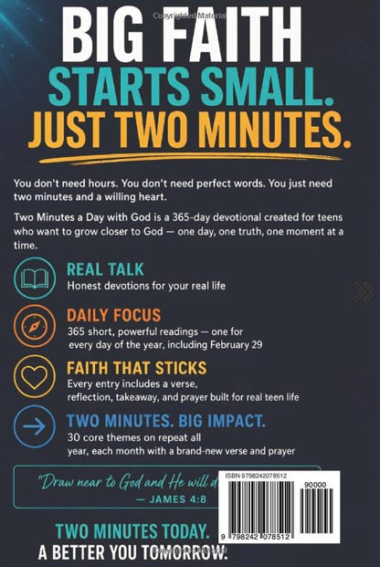 Daily Devotionals for Teens | Two Minutes a Day with God: Two Minutes a Day with God | 365 Daily Devotions with Extra Devotions | Bible Verse | ... and Women, and Teens - See the Collections)