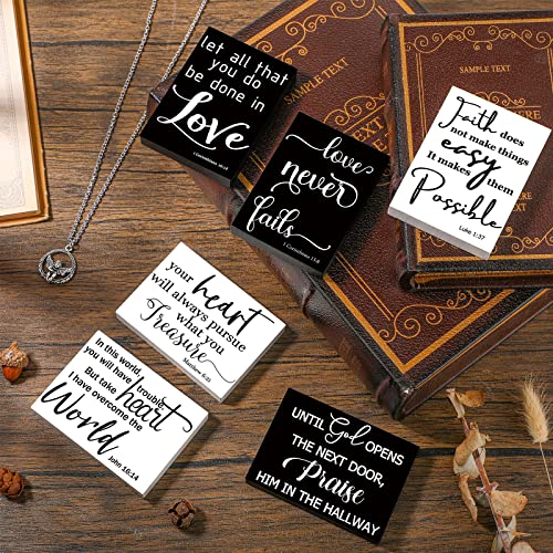 Yalikop 6 Pcs Bible Verse Christian Mini Wooden Sign, Fresh Style - style: Fresh Style