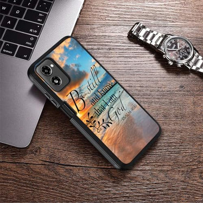 Designed for Moto G Power 5G 2024 Case, Military Grade Heavy Duty 3-Layer Shockproof Full-Body Protective Cover for Motorola Moto G Power 5G 2024, Quotes Bible Verse Psalm 46:10 - color: Quotes Bible Verse Psalm 46:10