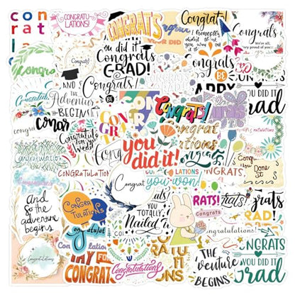Blessing Phrase Stickers 60pcs for Teen Water Bottle Cartoon Trendy Aesthetic Stickers Fun Aesthetic Waterproof Vinyl Decals for Laptop Bumper Luggage Skateboard Guitar (Colours-B2) - color: Colours-b2