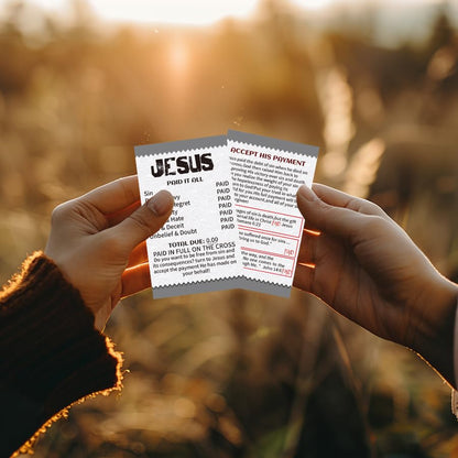 200 Pcs Gospel Tract Cards, Jesus Paid It All Salvation Prayer Cards, Christian Bible Verse Pocket Cards, Inspirational Scripture Postcards for Church Outreach, Evangelism, Gifts