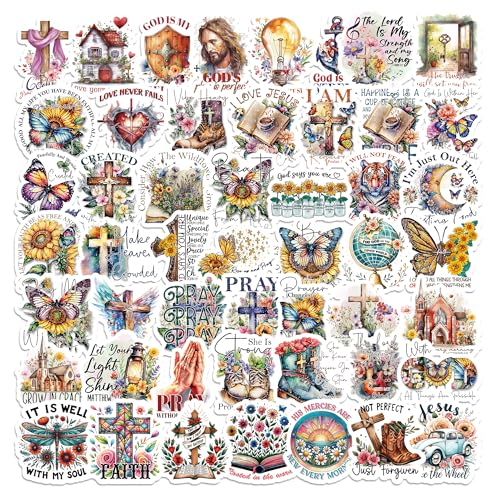 Prayer Board Kit Supplies - 50 Pcs Christian Jesus Bible Stickers - color: Watercolor