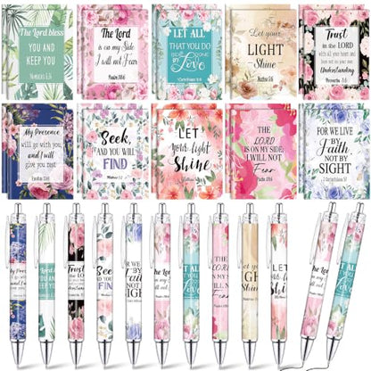 Eaasty Bible Floral Mini Notebooks Bulk Include 50 Floral Mini Notebooks for Office Birthday Wedding Baptism Sunday Church Supplies(100 Pcs, Bible) - style: Bible