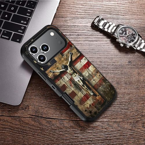 Case for iPhone 18 Pro/iPhone 17 Pro, American Flag Cross Jesus - color: American Flag Cross Jesus, size: iPhone 18 Pro / 17 Pro