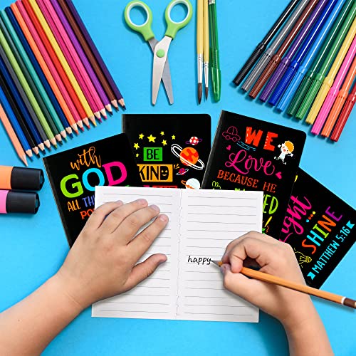 20Pcs Back to School Bible Verse Notepad, Inspirational Notebooks - style: Black