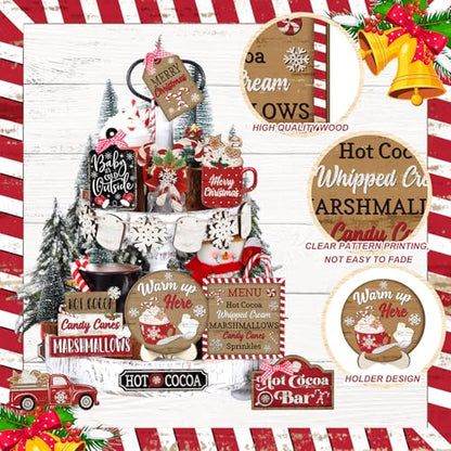 Vercraft Fall Halloween Christmas Tiered Tray Decor, Cocoa - style: Cocoa