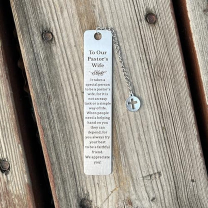 Christian Bookmark Gifts for Women Girls Boys, Inspirational Religious Book Mark Markers Faith - style: To My Pastor Wife