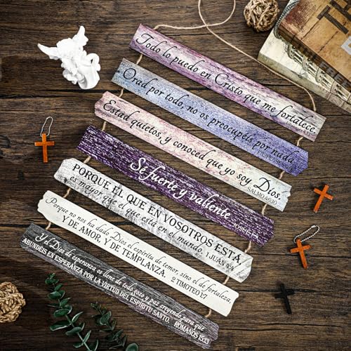 Yookeer 7 Tier Christian Wall Art Bible Verses Purple Spanish Style - color: Purple, style: Spanish Style