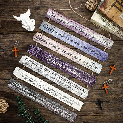 Yookeer 7 Tier Christian Wall Art Bible Verses Purple Spanish Style - color: Purple, style: Spanish Style