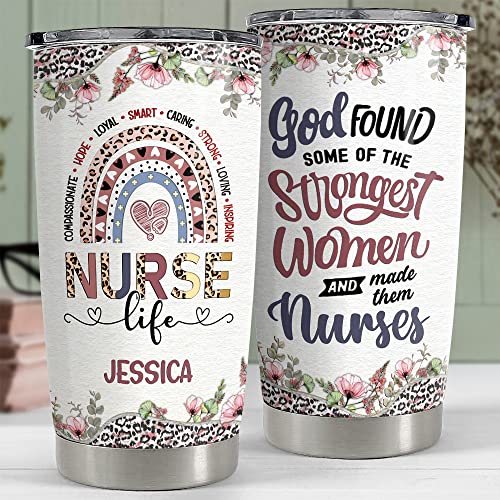 SANDJEST Personalized Nurse Tumbler with 20oz, 30oz Options - perfect for Nurse Life Appreciation, Gifts for Birthday, Christmas - color: Nurse 2