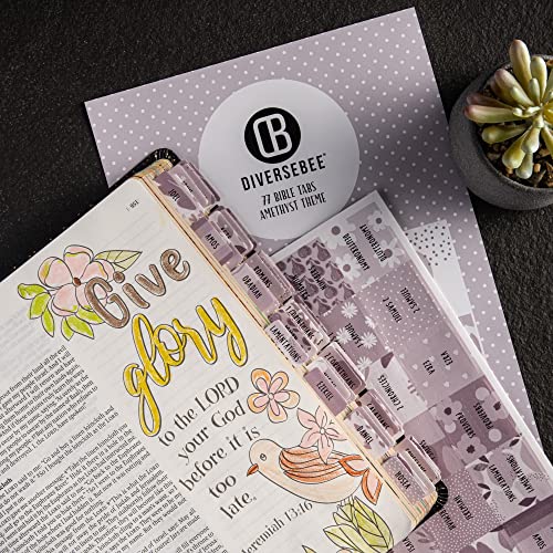 DiverseBee Laminated Bible Tabs for Women and Men (Amethyst) - color: Amethyst