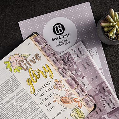 DiverseBee Laminated Bible Tabs for Women and Men (Amethyst) - color: Amethyst