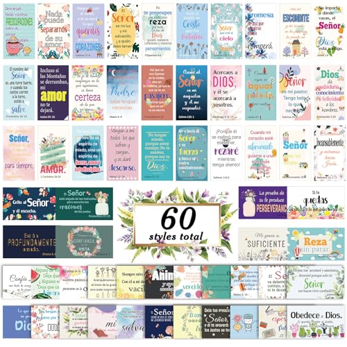 240 Pcs Bible Verse Cards in Spanish Prayer Greeting Card Cartoon - style: Cartoon