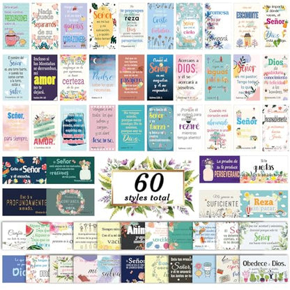 240 Pcs Bible Verse Cards in Spanish Prayer Greeting Card Cartoon - style: Cartoon