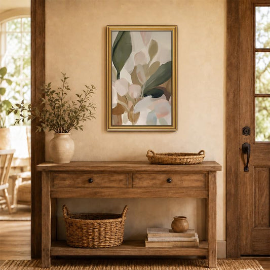 Gold Framed Botanical Wall Art Vintage Floral Wall Decor Boho Canvas Art - color: Gold Framed-06, size: 16x24in