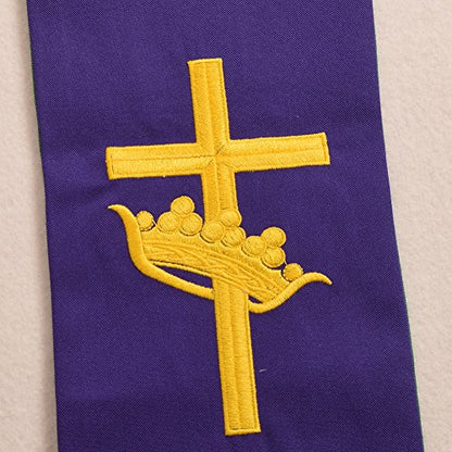 BLESSUME Clergy Reversible Stole with Embroidery