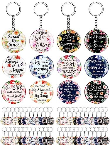 Janmercy 120 Pcs Acrylic Christian Keychain Bulk for Women - style: Bright