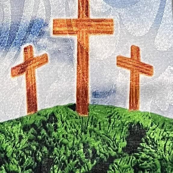 Cross Ties Mens Religious Necktie for Men Three Crosses Tie Faith Neckties