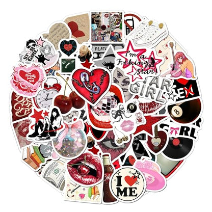 BEATRI Aesthetic Downtown Girls Stickers 50Pcs Vinyl Waterproof Trendy Y2K - color: Downtown Girls Stickers