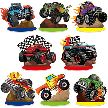 Namalu 16 Pcs Truck Table Decorations Centerpiece for Birthday Party Tables Decorations Blaze Wheels Table Ornaments for Baby Shower Birthday Supplies DIY Decor(Truck) - style: Truck